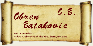 Obren Bataković vizit kartica